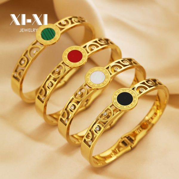 O1CN01NSARm825wjbu73gkb_3529117591-0-cib.jpg Stainless Steel Enamel Rhinestone Bangle 775140250721