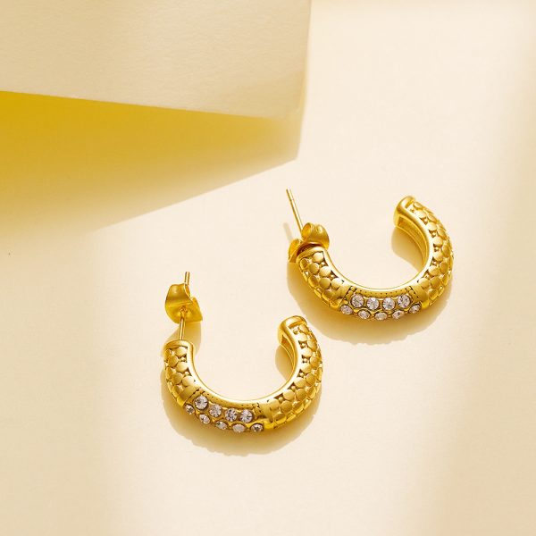 O1CN01NpyIW625wjO2eKcBS_3529117591-0-cib.jpg Stainless Steel Zirconia Twist Hoop Earrings 724406200389