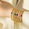 O1CN01OfM7jS25wjO0BlLHn_3529117591-0-cib.jpg Stainless Steel Rhinestone Cuban Bracelet 725258634992