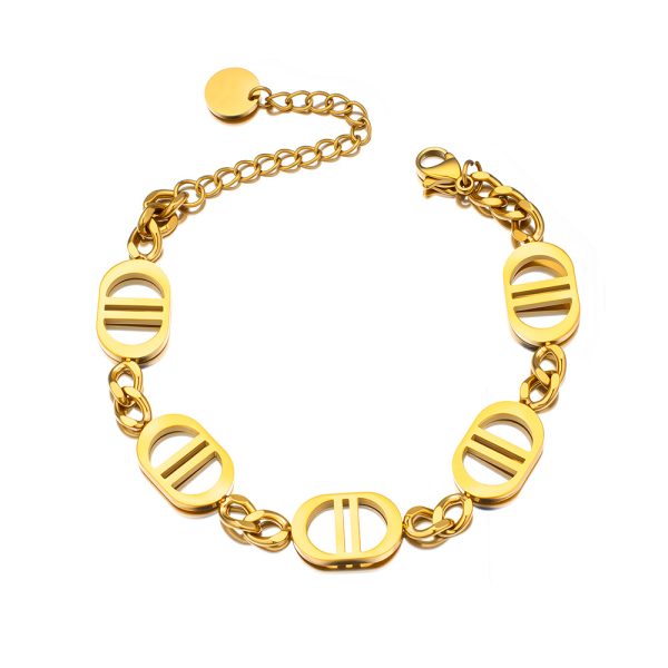 O1CN01P4Bjs425wje82cpEn_3529117591-0-cib.jpg Stainless Steel Letter Snaffle Bracelet 1002114410049
