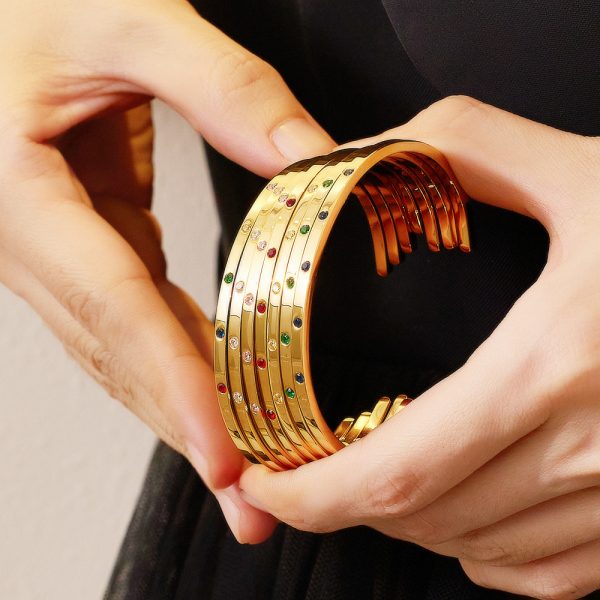 O1CN01PRDknp25wjbpX3tD7_3529117591-0-cib.jpg Stainless Steel Zirconia Open Bangle 726613331817