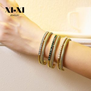 Stainless Steel Pearl Open Bangle 740164298659