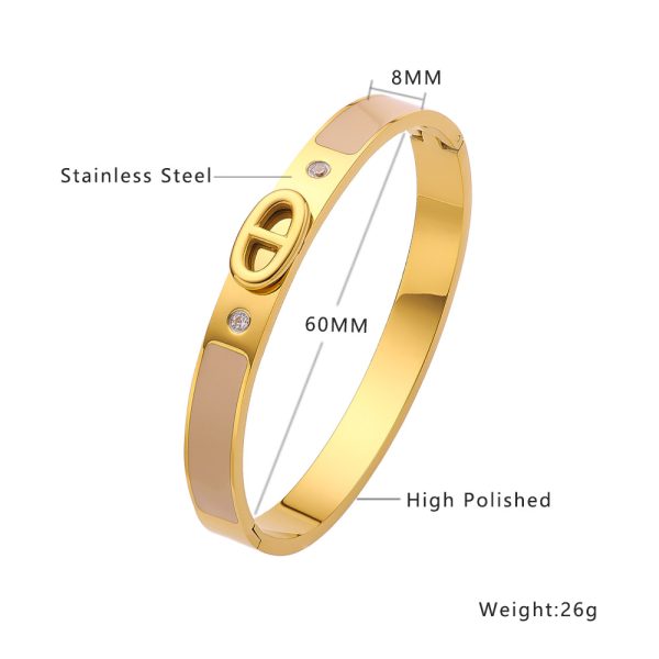 O1CN01QRLu4f25wjcWQAn5k_3529117591-0-cib.jpg Stainless Steel Pig Nose Bangle 968562233066