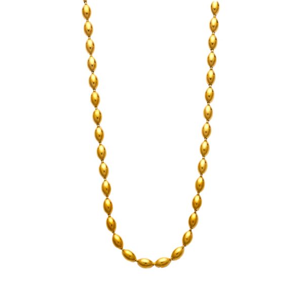 Stainless Steel Bead Chain Necklace 752041440911