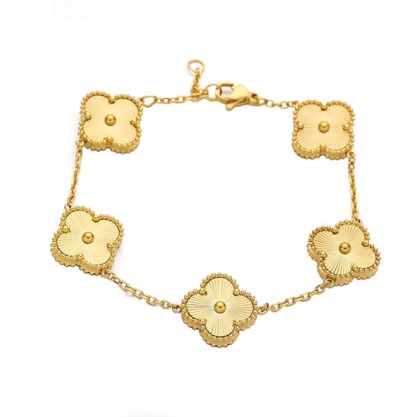 O1CN01QgdIU725wjbc4rzld_3529117591-0-cib.jpg Stainless Steel Clover Bracelet 947327311642