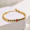Stainless Steel Heart Zirconia Bangle 759345549463