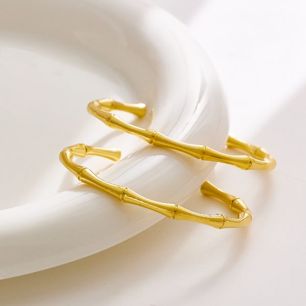 Stainless Steel Bamboo Open Bangle 724780767503