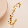Stainless Steel Pearl Heart Bangle 850638878628