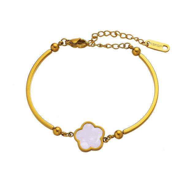 O1CN01S8QNx225wjYwHlkot_3529117591-0-cib.jpg Stainless Steel Lucky Flower Bracelet 874886563455