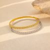 Stainless Steel Slim Rhombus Bangle 962216441305