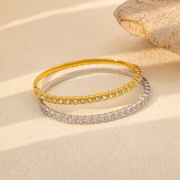 Stainless Steel Slim Rhombus Bangle 962216441305