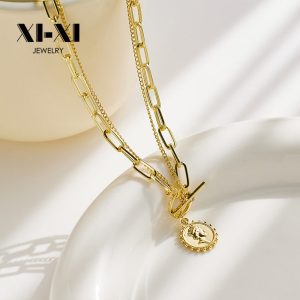 Stainless Steel Paperclip Toggle Necklace 736029860289