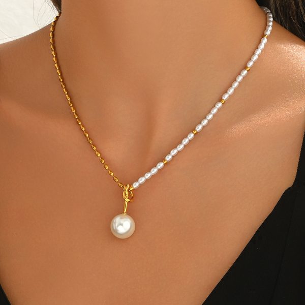 O1CN01SfCdEG25wjbGDwed2_3529117591-0-cib.jpg Stainless Steel Pearl Teardrop Necklace 941040873016