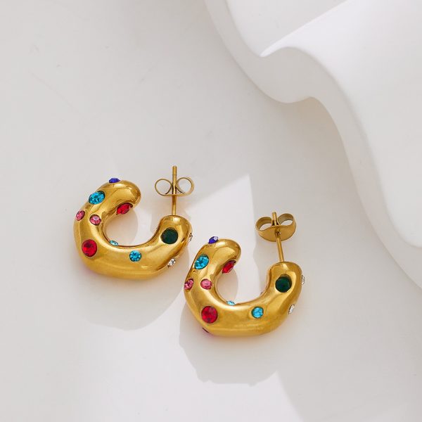 O1CN01SvpdmA25wjO0XmcKh_3529117591-0-cib-3.jpg Stainless Steel Rhinestone Crescent Earrings 724369464612