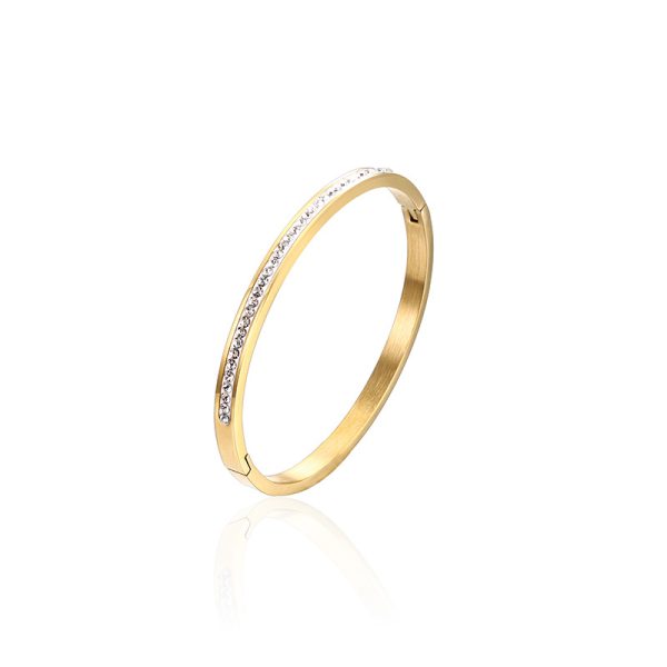 O1CN01TP4ru925wjErmvBxT_3529117591-0-cib.jpg Stainless Steel Rhinestone Open Bangle 633776347766