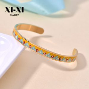 Stainless Steel Enamel Open Bangle 651101403831