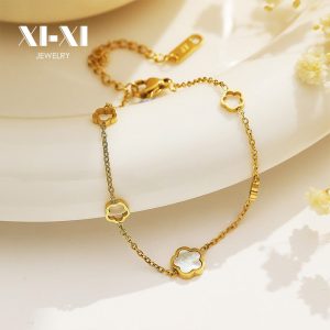 Stainless Steel Clover Chain Bracelet 874413639818