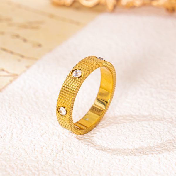 Stainless Steel Ribbed Zirconia Ring 1053003008258
