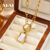 O1CN01UWS4yr25wjbv49Zc4_3529117591-0-cib.jpg Stainless Steel Mother of Pearl Square Pendant Necklace 816497226089