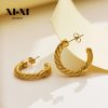 O1CN01UXPSXv25wjblWuvWx_3529117591-0-cib.jpg Stainless Steel Twisted C Earrings 797927611503