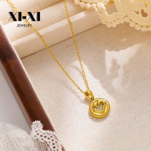 Stainless Steel Rhinestone Heart Necklace 768709683157