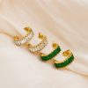 O1CN01VQBrfC25wjSI3BwIg_3529117591-0-cib.jpg Stainless Steel Curved Zirconia Earrings 764653590602