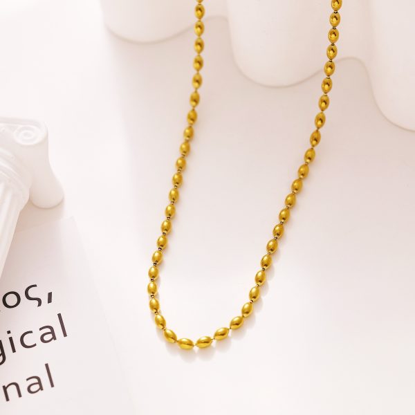 Stainless Steel Bead Chain Necklace 752041440911