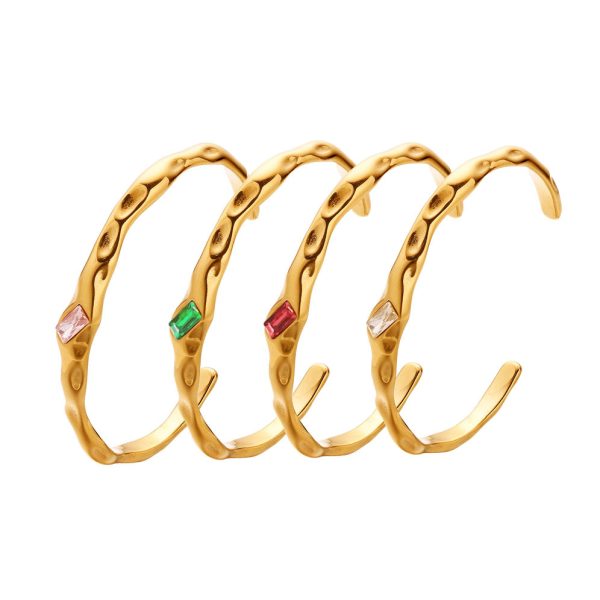 O1CN01WMf2hS25wjcxievgd_3529117591-0-cib.jpg Stainless Steel Irregular Open Bangle 982715224614