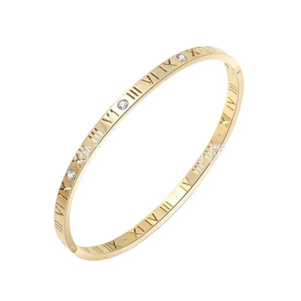 O1CN01X8JCTL25wjaHuOc4X_3529117591-0-cib.jpg Stainless Steel Roman Numeral Rhinestone Bangle 570996211420