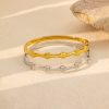 Stainless Steel Slim Rhombus Bangle 962216441305