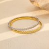 O1CN01YSI2W425wjcPBEn8Y_3529117591-0-cib.jpg Stainless Steel Clover Zirconia Bangle 966861840819