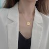 Stainless Steel Initial Letter Necklace 649513390379
