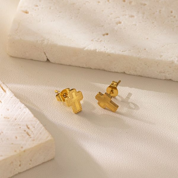 O1CN01Ymj55g25wjZZ0GR39_3529117591-0-cib.jpg Stainless Steel Cross Stud Earrings 893670165709