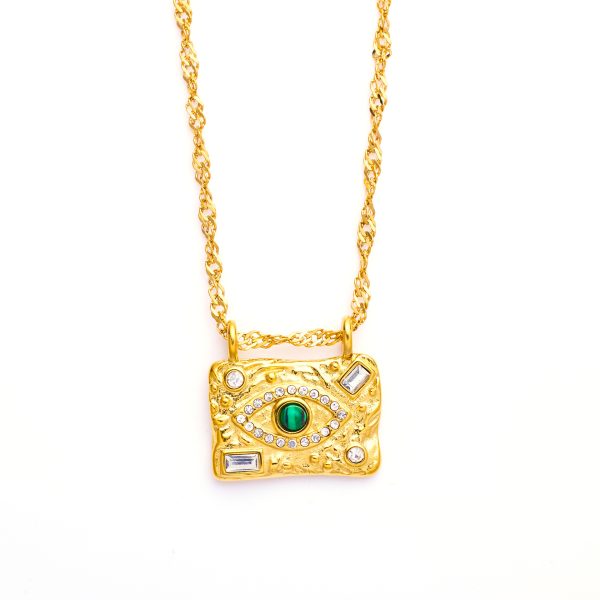 O1CN01YwUL8y25wjV1z70is_3529117591-0-cib.jpg Stainless Steel Rhinestone Evil Eye Necklace 806727479785