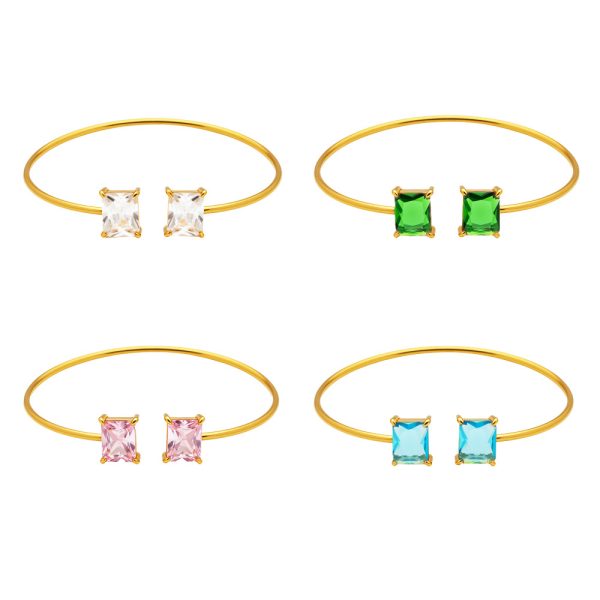 O1CN01ZDWVa125wjbZEzOGt_3529117591-0-cib.jpg Stainless Steel Square Zirconia Bangle 947315466616