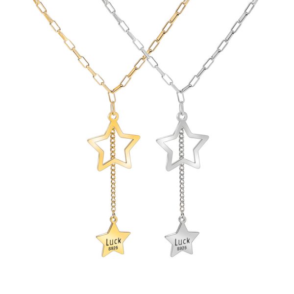 O1CN01ZMSEft25wjE5JA0Bg_3529117591-0-cib.jpg Stainless Steel Star Letter Necklace 650480219302