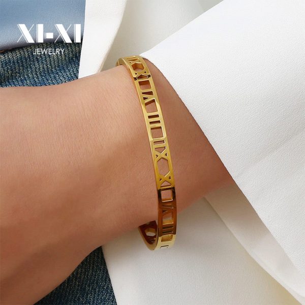 O1CN01ZMmHzi25wjbkmTXds_3529117591-0-cib.jpg Stainless Steel Roman Numeral Bangle 744962446952