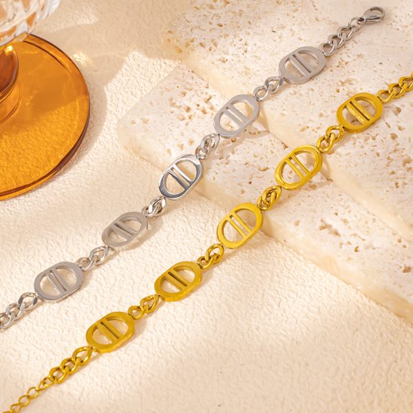 O1CN01ZOT8Ft25wje888CSb_3529117591-0-cib.jpg Stainless Steel Letter Snaffle Bracelet 1002114410049