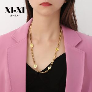 Stainless Steel Smile Face Necklace 637058298737