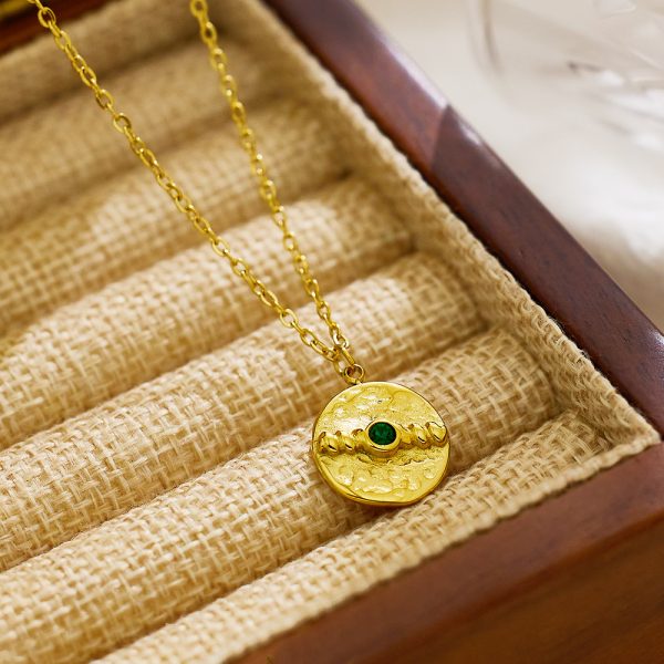 O1CN01a0cJd425wjQnXfCxz_3529117591-0-cib.jpg Stainless Steel Round Evil Eye Necklace 747564313777