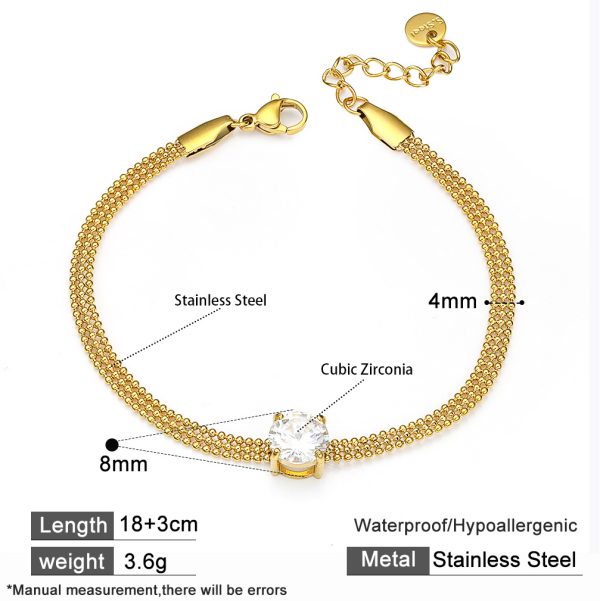 O1CN01a4G35Z25wjbE0rtLV_3529117591-0-cib.jpg Stainless Steel Zirconia Bead Bracelet 939627980709