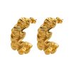 O1CN01a9nFgd25wjV0O3gS2_3529117591-0-cib.jpg Stainless Steel Wrinkled Hoop Earrings 804167656934