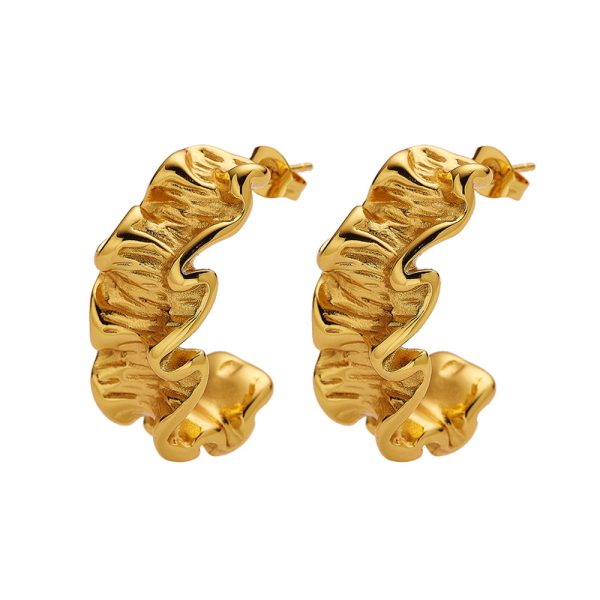 O1CN01a9nFgd25wjV0O3gS2_3529117591-0-cib.jpg Stainless Steel Wrinkled Hoop Earrings 804167656934