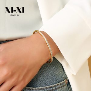 Stainless Steel Rhinestone Bangle 633893355419