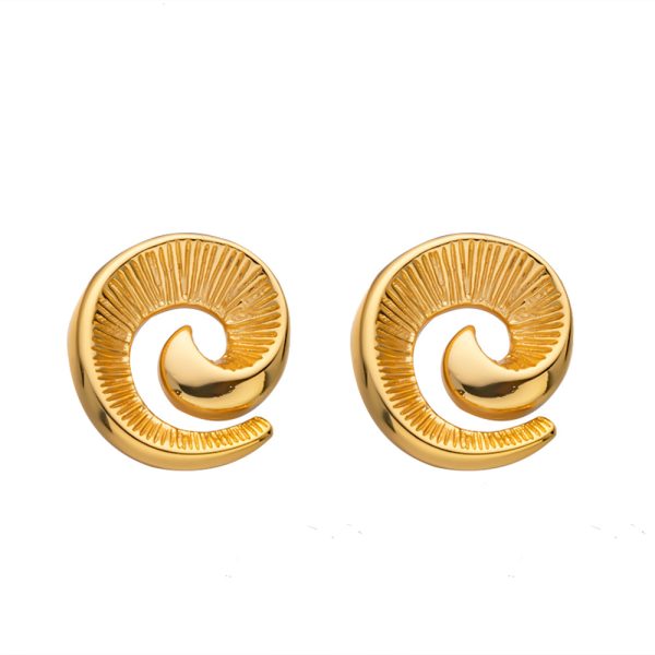 Stainless Steel Spiral Stud Earrings 893550984134