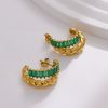 O1CN01bXsNT925wjNnUQIzQ_3529117591-0-cib.jpg Stainless Steel Twist Zirconia Huggie Earrings 725062563128