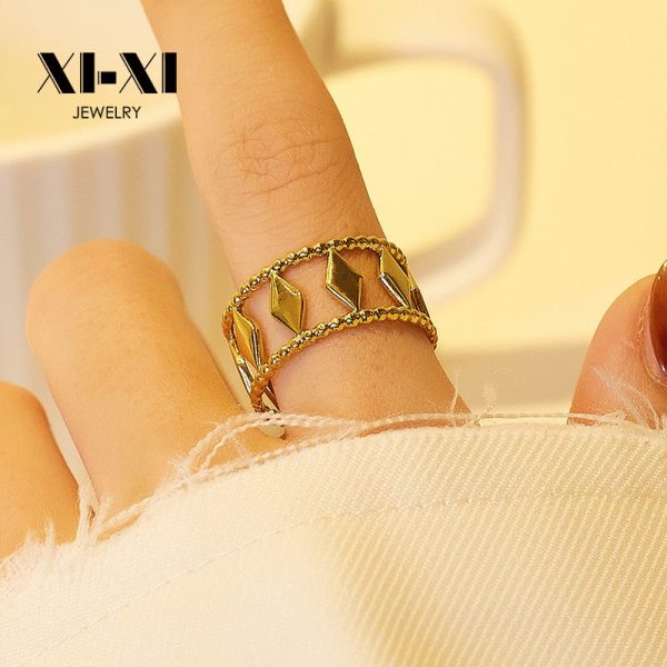 O1CN01bjx4lG25wjbqIpjCi_3529117591-0-cib.jpg Stainless Steel Hollow Geometric Ring 724521892136