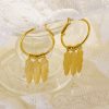 O1CN01c823RY25wjSqNqjsE_3529117591-0-cib.jpg Stainless Steel Leaf Tassel Earrings 770255723979