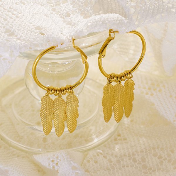 O1CN01c823RY25wjSqNqjsE_3529117591-0-cib.jpg Stainless Steel Leaf Tassel Earrings 770255723979