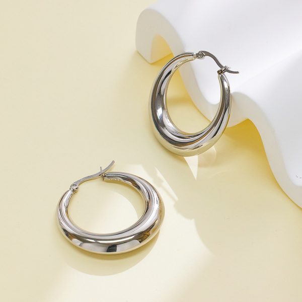 O1CN01cR8GKj25wjO8vSO6i_3529117591-0-cib.jpg Stainless Steel Oval Hoop Earrings 725885648728